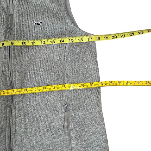 Vineyard Vines Martha’s Vineyard Full Zip Knit Fleece Vest Gray Size Small Fall - Picture 3 of 16